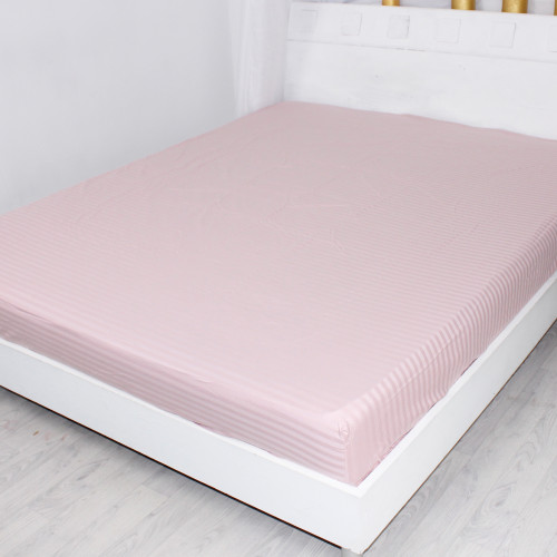 Простынь на резинке Satin Stripe 30-0007 Pink - высота 25 см (детские 10 см)