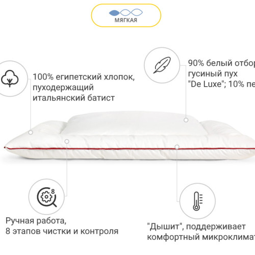 Подушка пуховая Deluxe Малыш №806 пух батист - 2