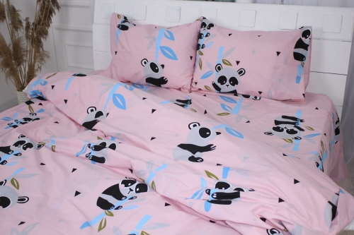 Комплект постельного белья MirSon Ranforce Elite 17-0505 Panda pink
