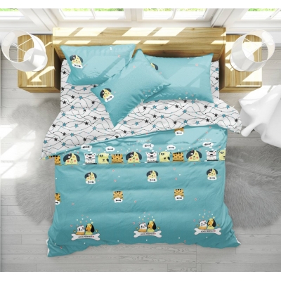 Комплект постельного белья Бязь 17-0518 Cat-dog blue