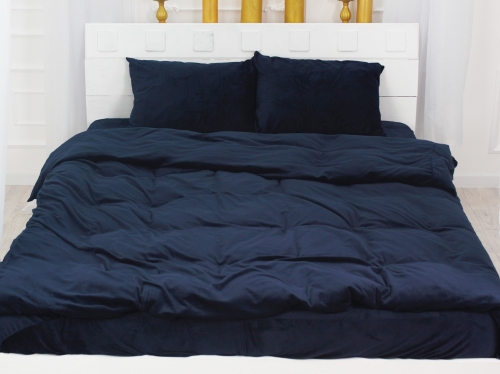 Комплект постельного белья Велюр Winter Frost 28-0006 Navy blue Velvet