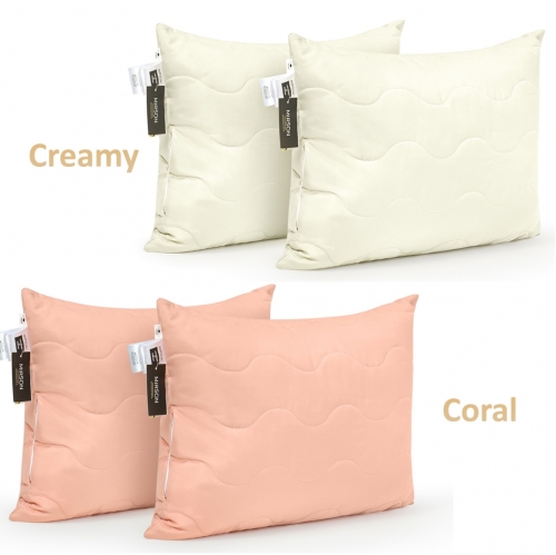Набір антиалергенних подушок з Евкаліптом №1623, 1771 Eco Light Creamy/Coral  (середні)