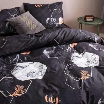 Комплект постельного белья Бязь 17-0309 Black marble