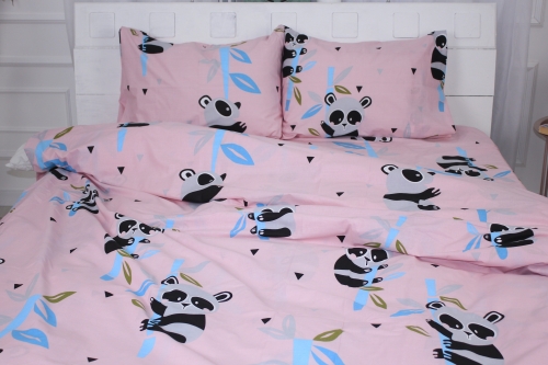Комплект постільної білизни MirSon Ranforce Elite 17-0505 Panda pink