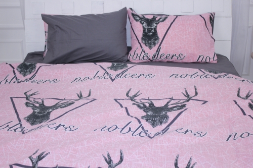 Комплект постельного белья MirSon Ranforce Elite 17-0516 Noble deers pink