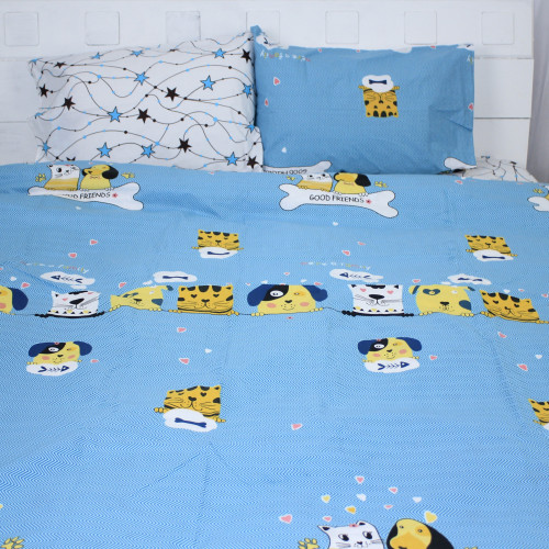 Комплект постельного белья MirSon Ranforce Elite 17-0518 Cat-dog blue