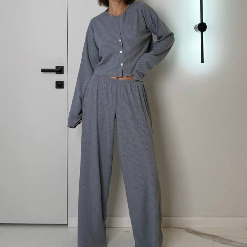 Пижама женская "Ribbed gray" трикотаж