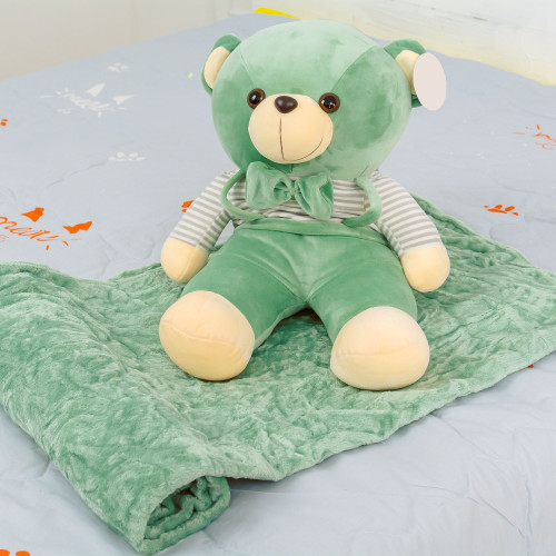 Плед+подушка детские №1050 Bear Green