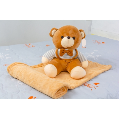 Плед+подушка детские №1051 Bear Brown