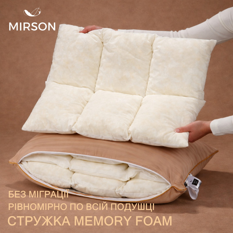 Подушка Carmela Hand Made №1484 Memory сатин-жакард (середня) - 2