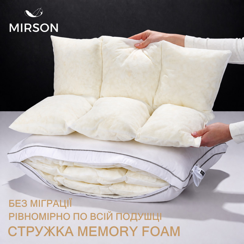 Подушка Luxury Exclusive №1500 Memory мако-батист (висока) - 2