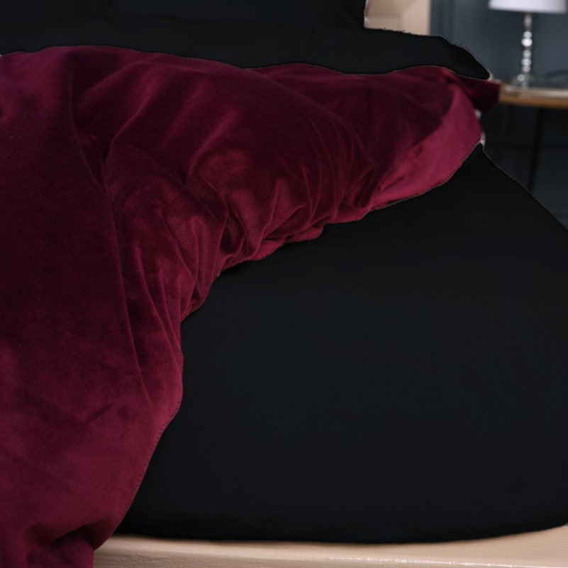 Комплект постельного белья Велюр Winter Frost 28-0007 + 28-0002 Poinsettia Velvet - 5