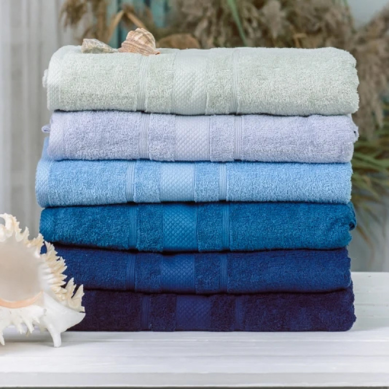 Набор банных полотенец (6 шт.) Е №5022 SoftNes "Azure"