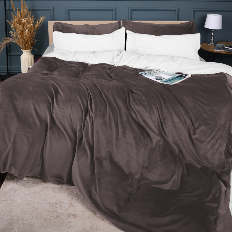 Комплект постельного белья Велюр Winter Frost 28-0001 + 28-0005 Snowdrop Velvet