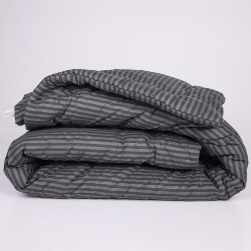Набор №1057 Сolor Fun Line 17-0611 Stripe Black EcoSilk Зима (одеяло + подушка средняя) - 2