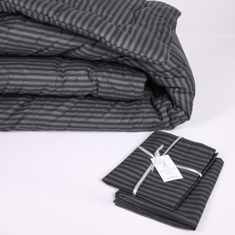 Ковдра антиалеренна №142 Сolor Fun Line 17-0611 Stripe Black EcoSilk (Літня) - 3