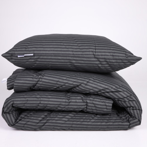Ковдра №156 Сolor Fun Line 17-0611 Stripe Black Бавовна (Зимова) - 2