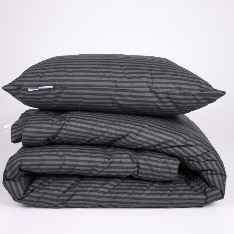 Ковдра антиалеренна №142 Сolor Fun Line 17-0611 Stripe Black EcoSilk (Літня) - 2