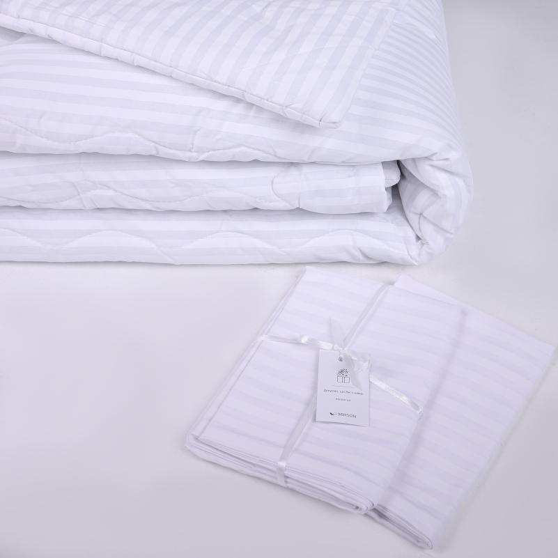 Ковдра антиалергенна №169 Сolor Fun Line 17-0605 Stripe White EcoSilk (Літня) - 3