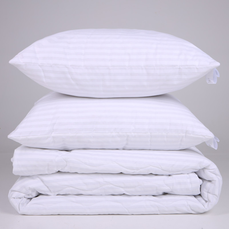 Набор №1111 Сolor Fun Line 17-0605 Stripe White EcoSilk Зима (одеяло + 2 подушки средние) - 3