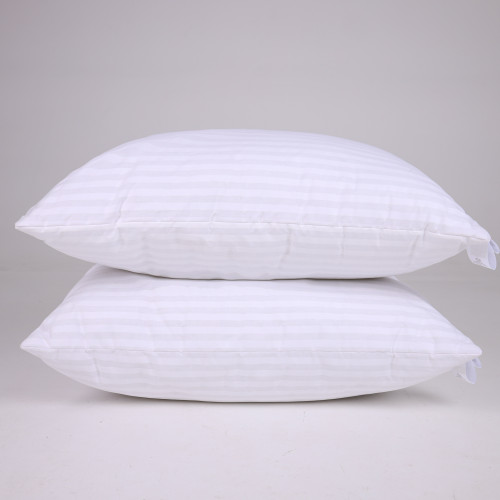 Набір подушок №0121 Сolor Fun Line 17-0605 Stripe White Tencel (середні) - 2