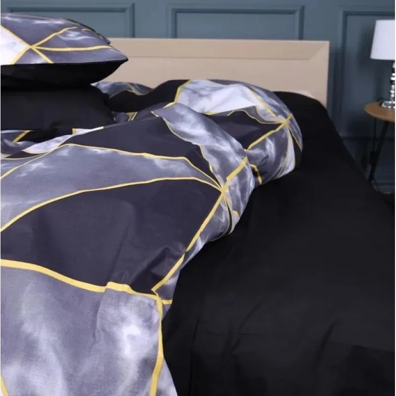 Простирадло Бязь 17-0734 Black Marble Mosaic