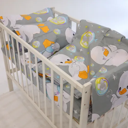 Комплект постельного белья Бязь LITTLE KIDS 17-0896 Baby Ducks Gray
