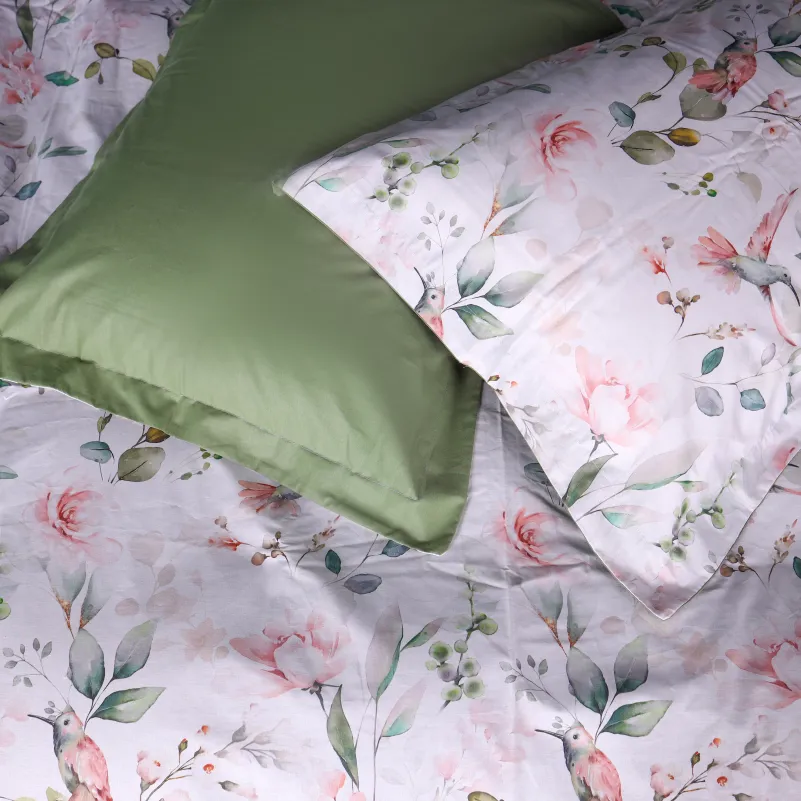 Простынь на резинке Поплин 00-9 "Birds and Flowers" - высота 25 см (детские 10 см) - 2