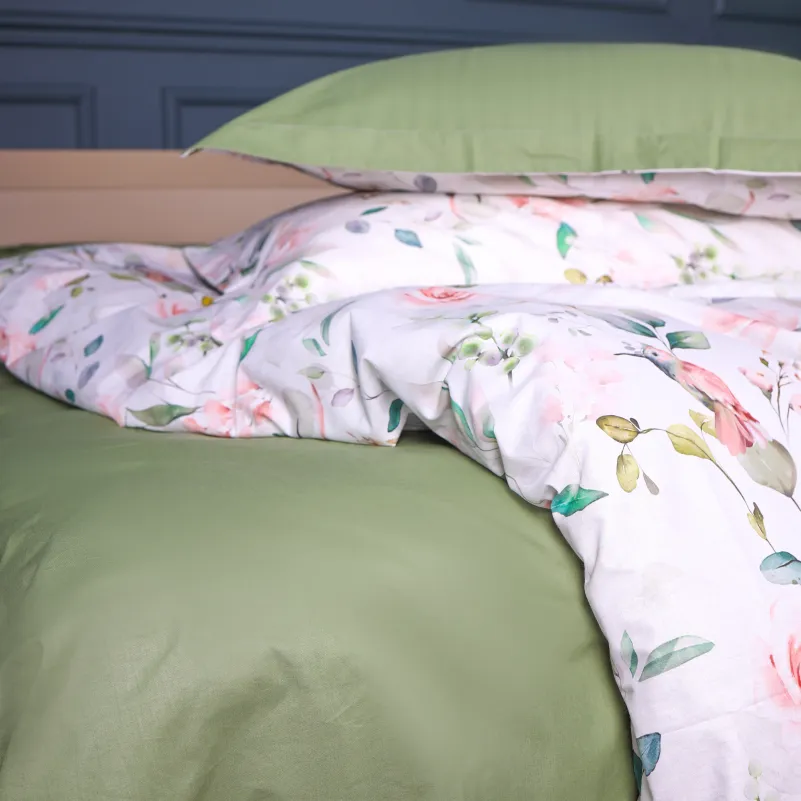 Простынь на резинке Поплин 00-9 "Birds and Flowers" - высота 25 см (детские 10 см)