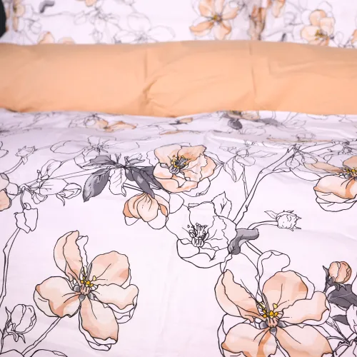 Пододеяльник Поплин 00-2 "Beige Flowers" - 2