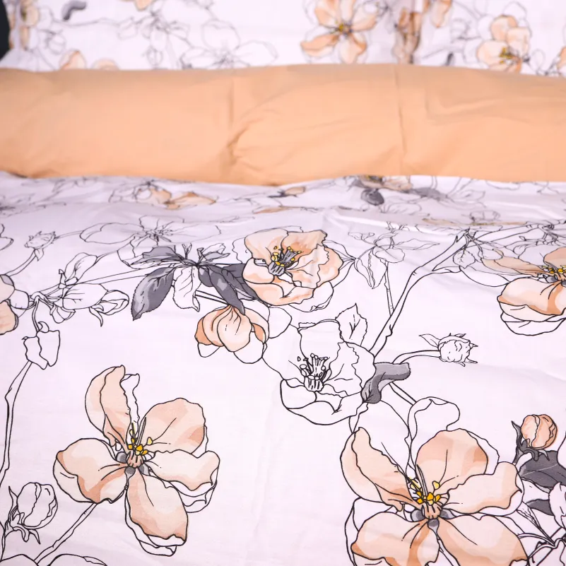 Підковдра Поплін 00-2 "Beige Flowers" - 1