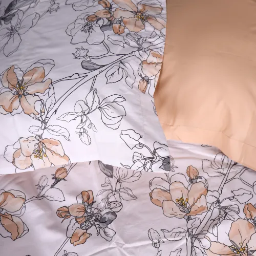 Комплект постільної білизни Поплін 00-2 "Beige Flowers" - 4