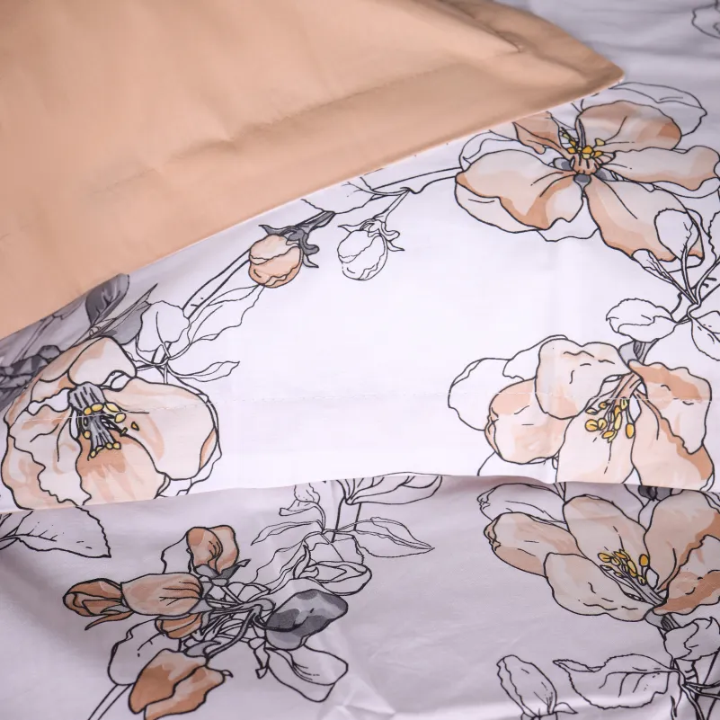 Наволочка Поплин 00-2 "Beige Flowers" - 1