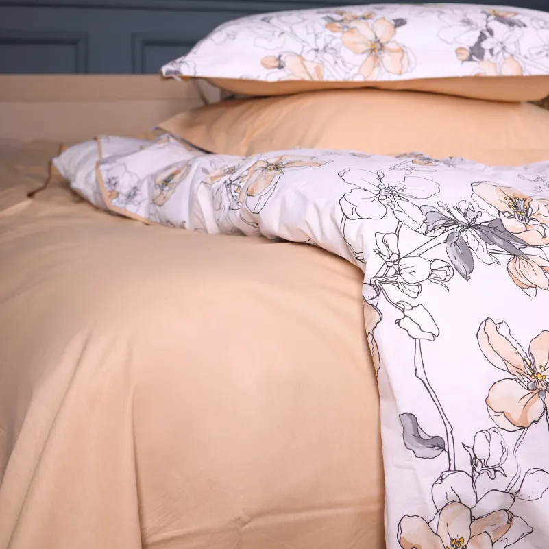 Наволочка Поплин 00-2 "Beige Flowers" - 4