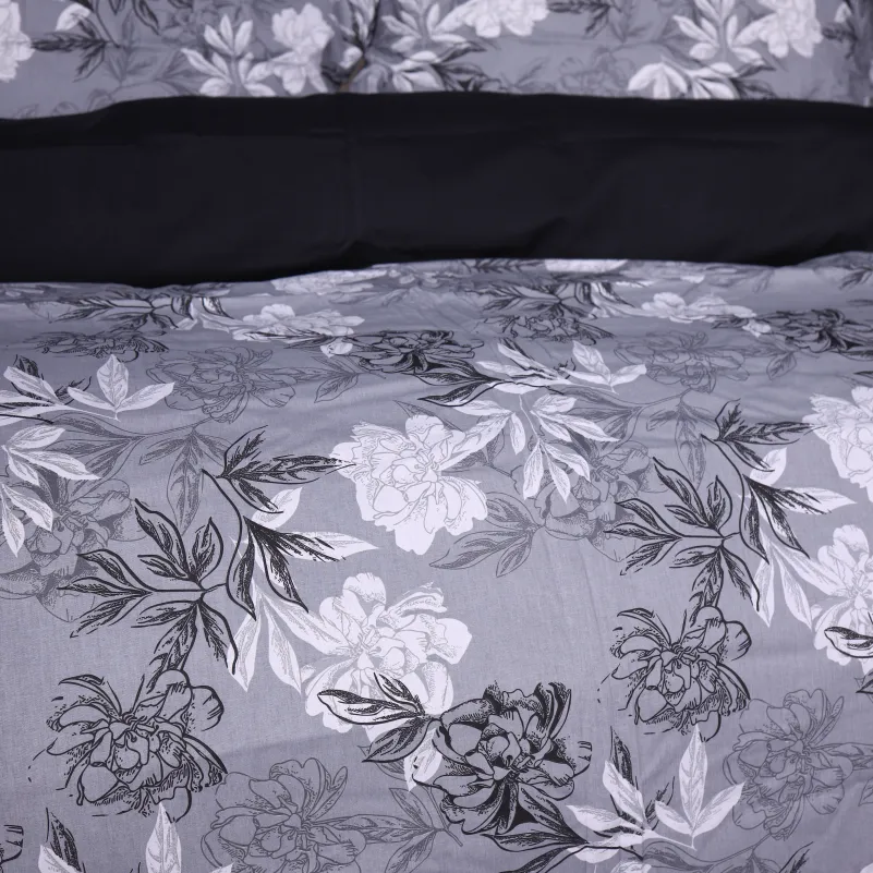 Наволочка Поплин 00-8 "Black Flowers" - 2