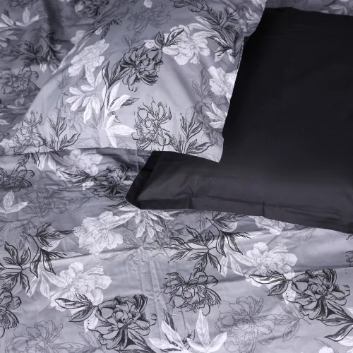 Комплект постільної білизни Поплін 00-8 "Black Flowers" - 2