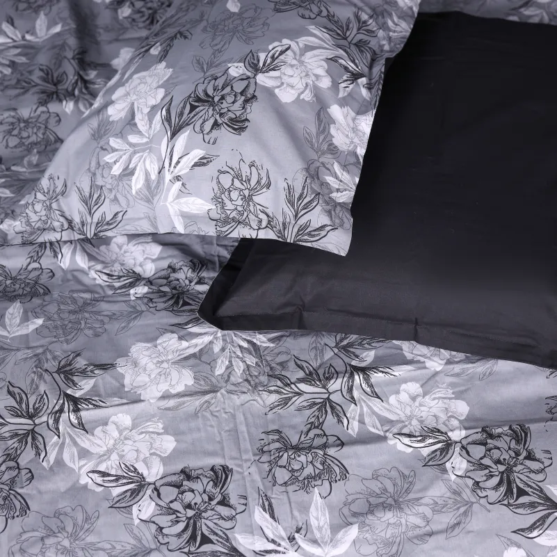 Наволочка Поплин 00-8 "Black Flowers"