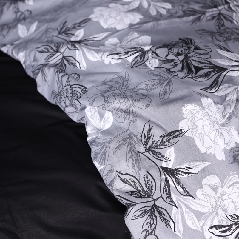 Наволочка Поплин 00-8 "Black Flowers" - 6