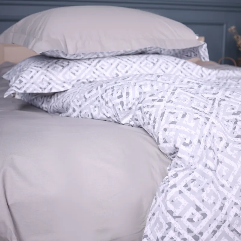 Комплект постельного белья Поплин 00-6 "Geometry Grey" - 6