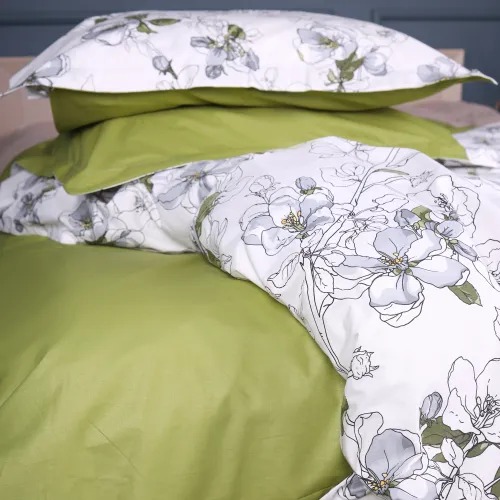 Простирадло Поплін 00-1 "Olive Flowers"