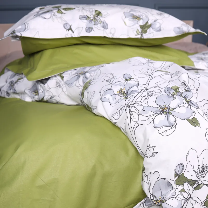 Комплект постельного белья Поплин 00-1 "Olive Flowers" - 4