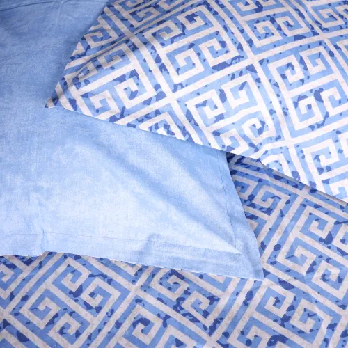 Простирадло на гумці Поплін 00-5 "Geometry Blue" - висота 25 см (дитячі 10 см) - 4