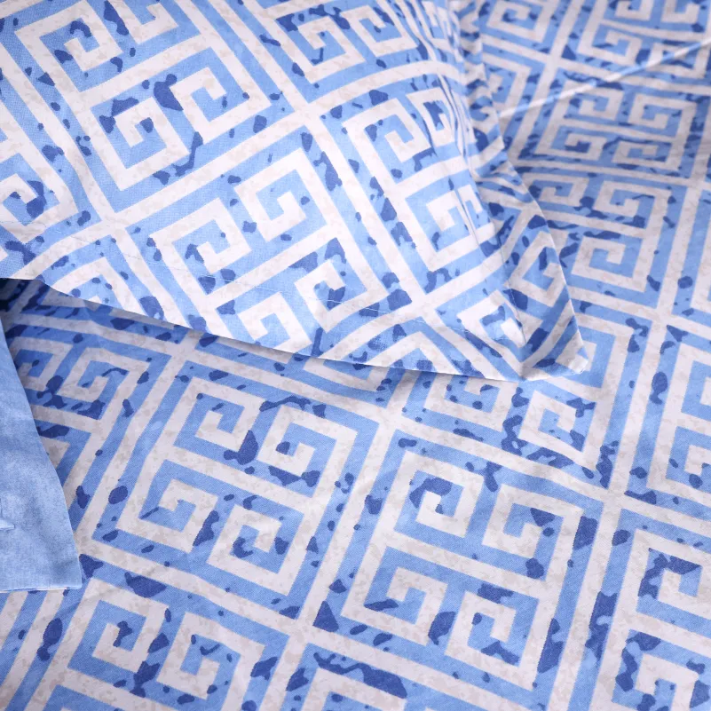 Наволочка Поплин 00-5 "Geometry Blue" - 5