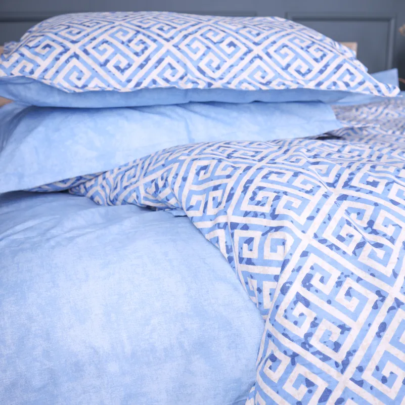 Простынь Поплин 00-5 "Geometry Blue"