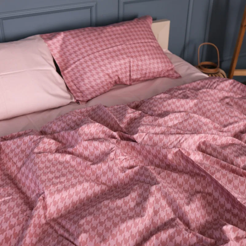 Наволочка Сатин 22-1440 Pink Houndstooth - 2