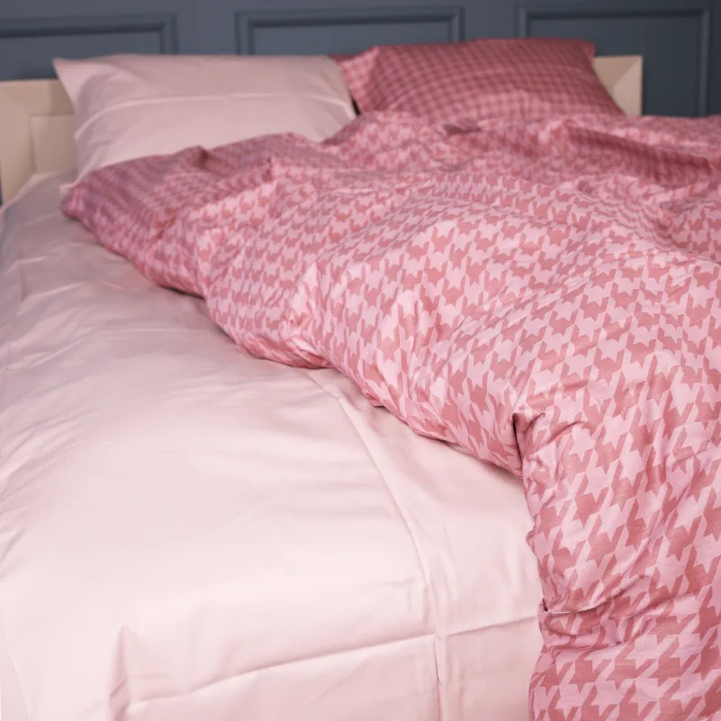 Пододеяльник Сатин 22-1440 Pink Houndstooth - 4