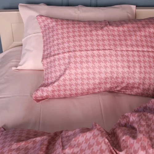 Наволочка Сатин 22-1440 Pink Houndstooth