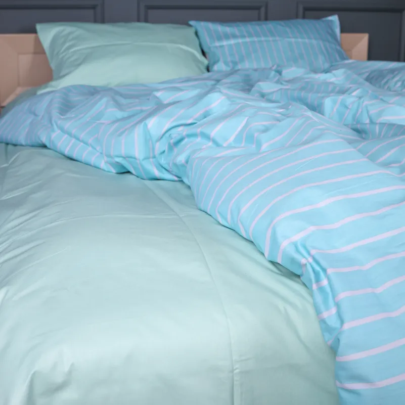 Наволочка Сатин 22-1466 Seafoam Stripe - 4