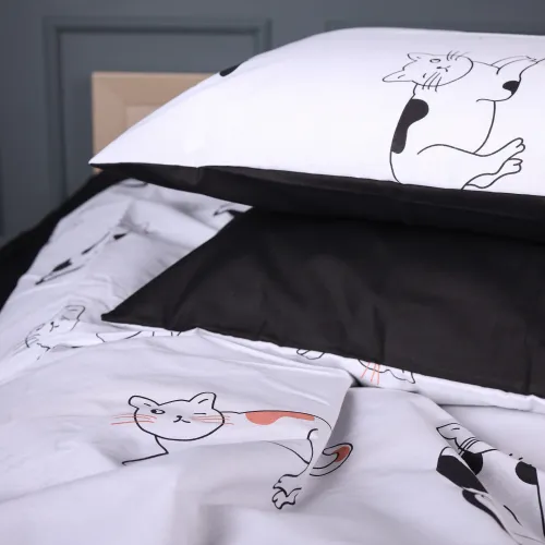 Пододеяльник Бязь 17-0936 Line Art Cats - 3