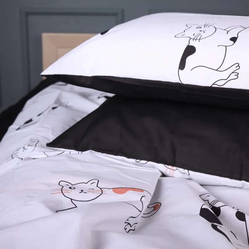 Пододеяльник Бязь 17-0936 Line Art Cats - 2